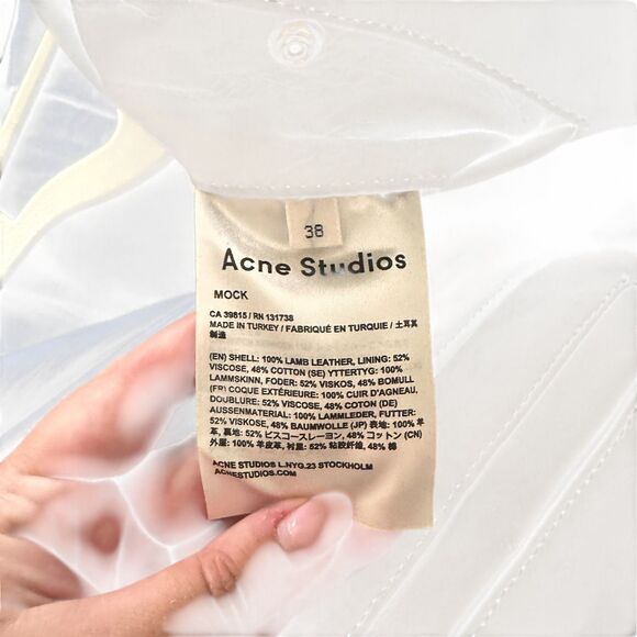 ACNE STUDIOS Leather Moto Jacket Grey Sz 38 (US 6) - Picture 8 of 8